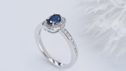 925 Sterling Silver Blue Sapphire Ring – Luxury Engagement Jewelry