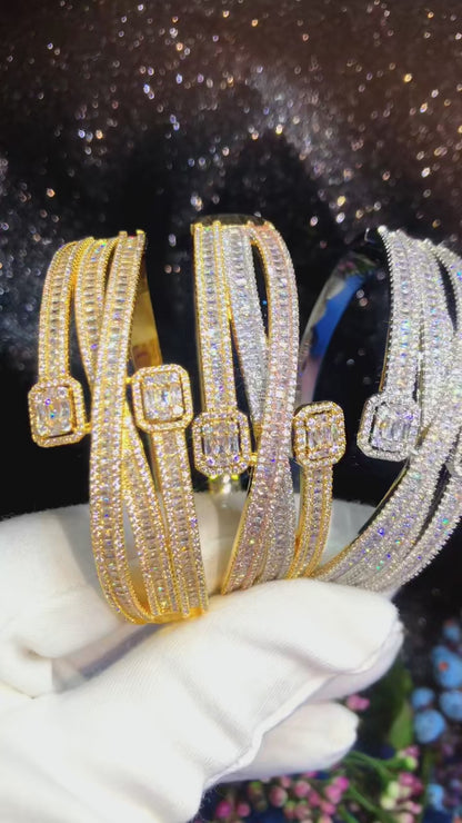 Luxury Crystal Bangle Bracelet for Women – Elegant Wedding & Party Jewelry