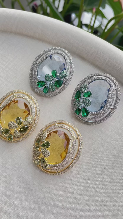 Bold Glam Zircon Studs – Luxe Earrings for Women