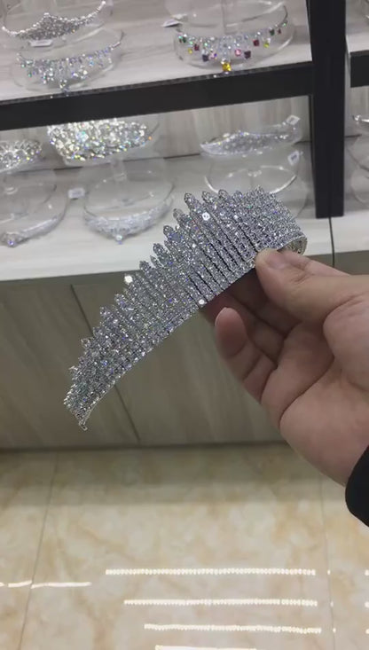 Luxury Silver Crown Tiara for the Bride