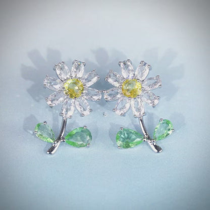 Luxury Daisy Flower Zircon Earrings