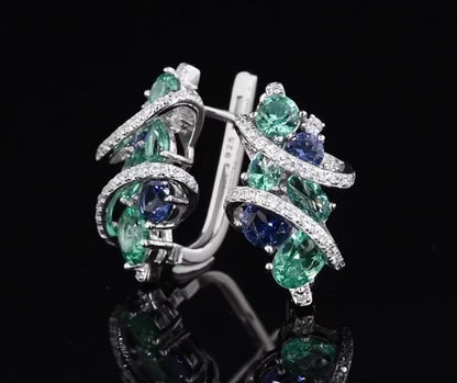 Sterling Silver 925 Zircon Earrings for Women | Wedding & Party Jewelry