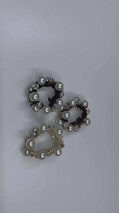 Pearl & Crystal Elastic Hair Ties – Elegant Hair Accessories