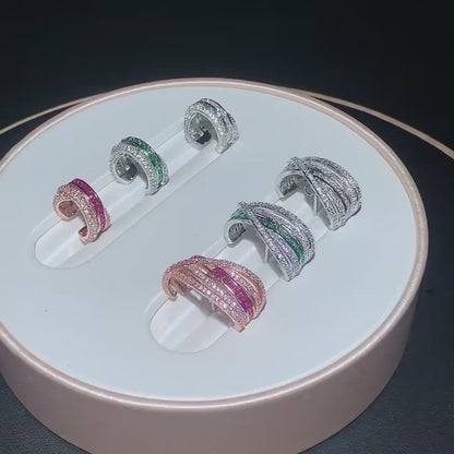 Luxury Ear Cuffs Adorned with Zircon Stones – No Piercing Needed