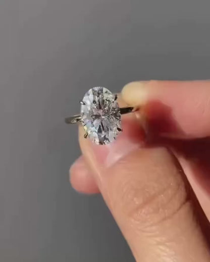 Luxury 925 Sterling Silver Oval CZ Ring for Women