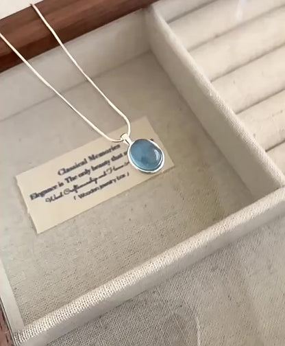 Oval Pendant Necklace For Women Girls Luxury