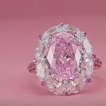 Luxury Pink Zircon Ring for Women – Elegant Statement Jewelry