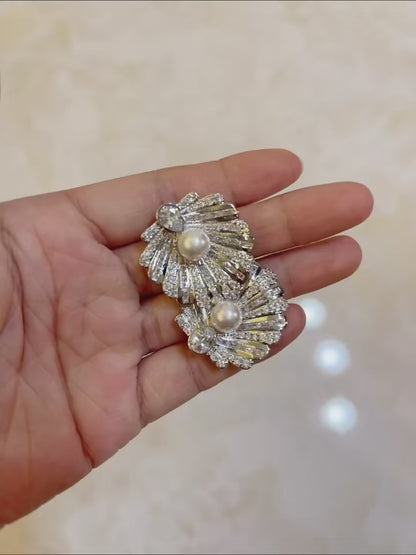 Luxury Shell Zircon Stud Earrings – Elegant Waterdrop Design